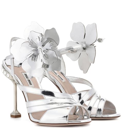 Miu Miu Women's Silver Sandals 